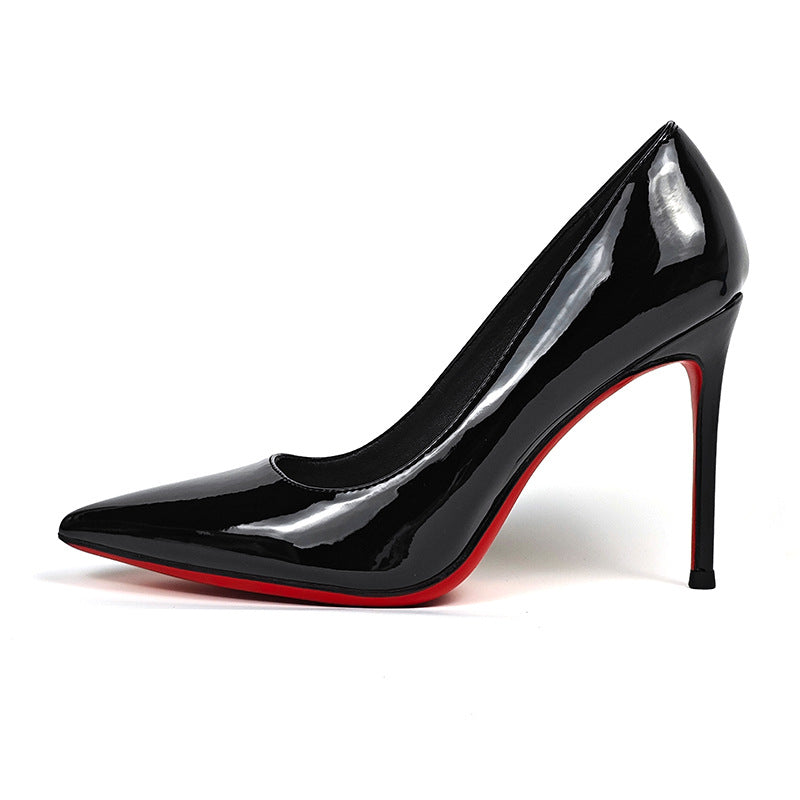 Pointed High Solid Color Low Cut Professional Sexy Heels