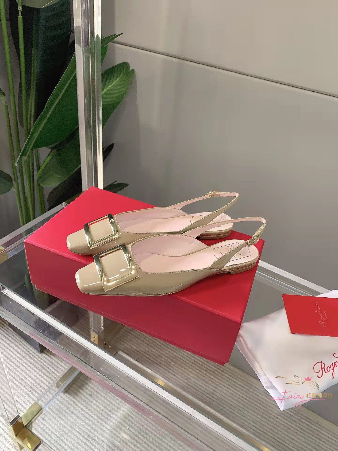 Women's Patent Low Flat Pumps Half Closed Heels