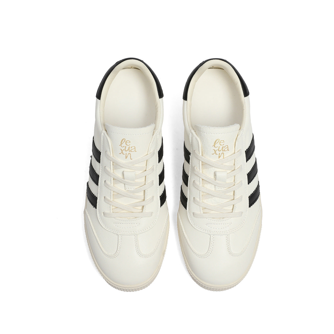 Women's Layer Cowhide Easy Wear Four German Training Flat Sports Sneakers