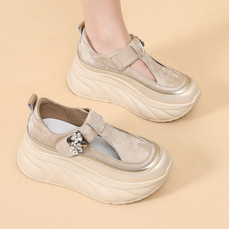 Women's Toe Cap For Summer Wear Slip-on Hollow Breathable Women's Casual Shoes