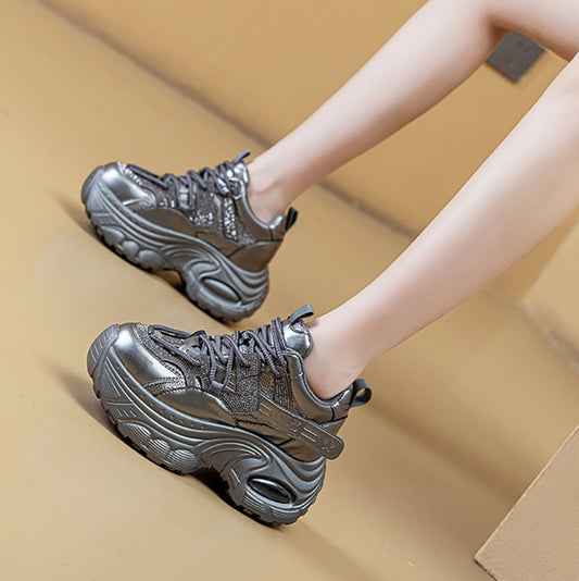 Women's Daddy Autumn Platform Lightweight Height Increasing Men's Shoes