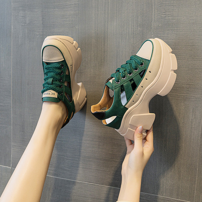 Women's Thick Bottom Summer Wear Hollow Out Dad Women's Casual Shoes