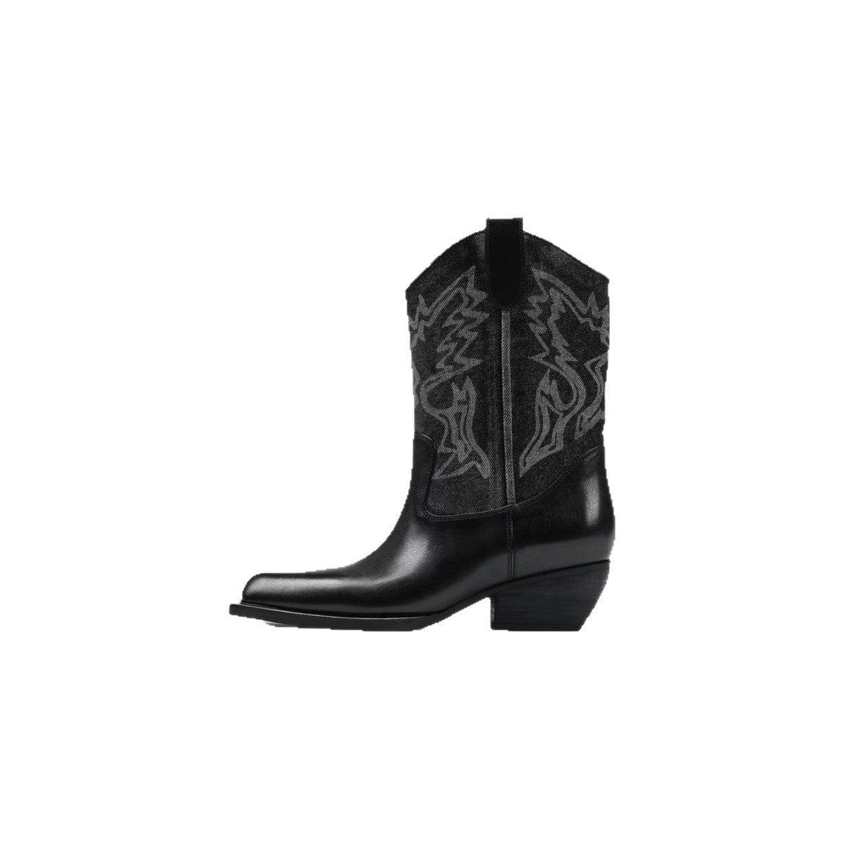 Women's Toe Chunky Western Cowboy Summer Color Matching Retro Boots
