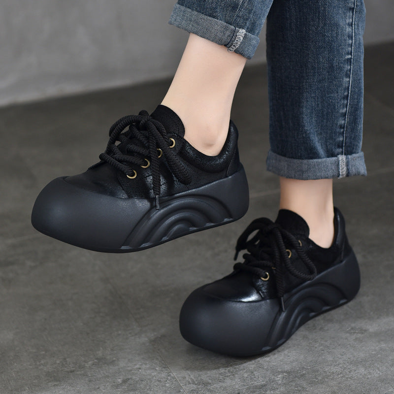 Women's Activity Price Cowhide Vintage Handmade Round Toe Casual Shoes