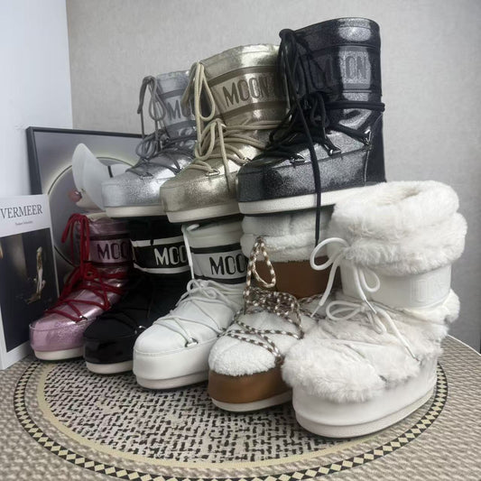 Moon Winter Long Tube Skiing Warm Women's Snow Boots