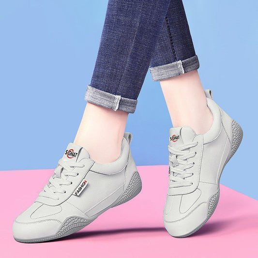 Women's White Comfortable Sports Platform Versatile Fashionable Sneakers