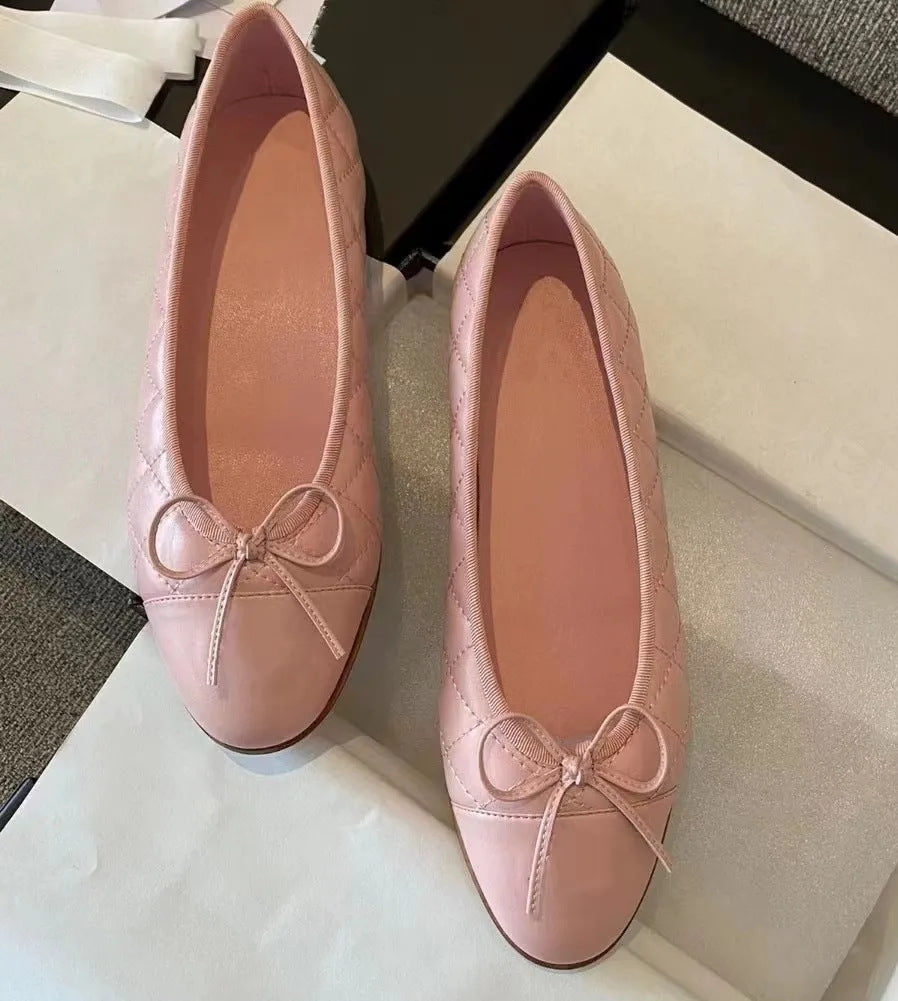 Women's Bowknot High Large Size Summer Pointed Temperament Chunky Heels
