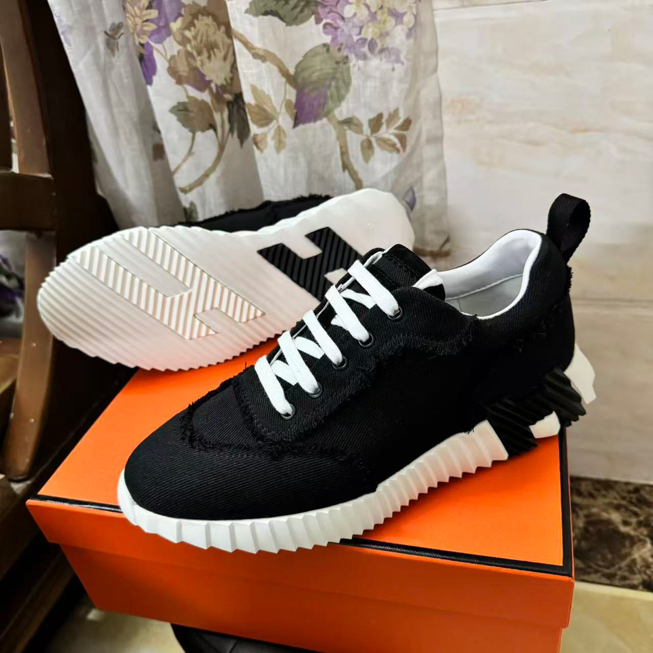Men's Color Matching Denim Lace Up Breathable Men's Casual Shoes