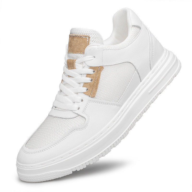 Men's Invisible Height Increasing Insole Hollow Spring Easy Leather Shoes