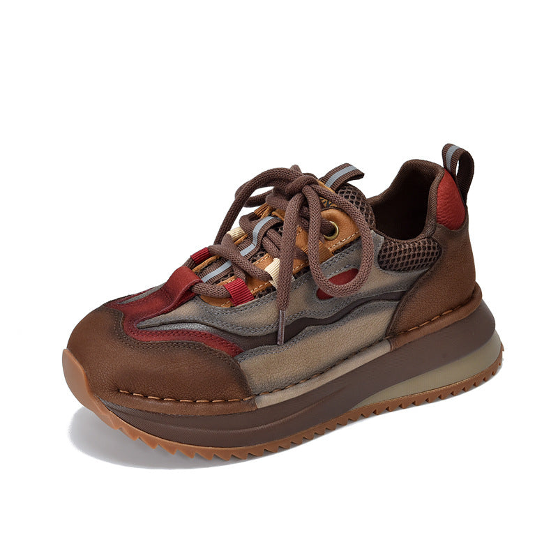 Replenishment Genuine British Style Platform Color Matching Women's Sports Shoes