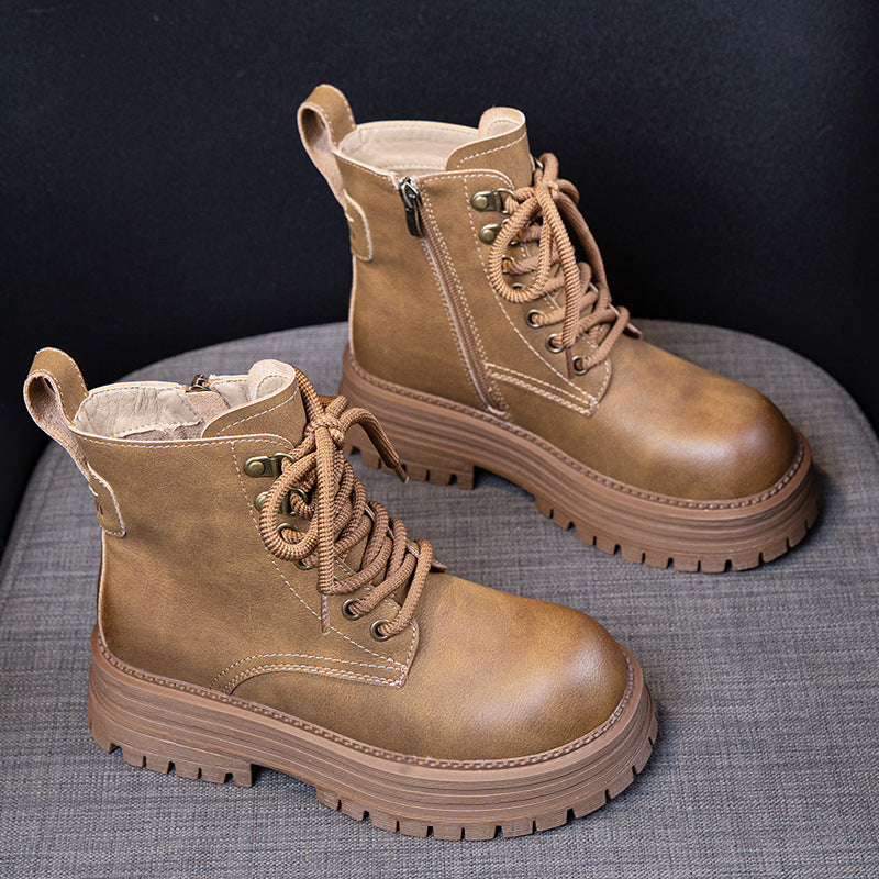 Women's Height Increasing Real With Fleece Lining Boots