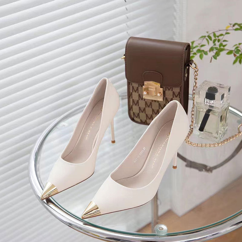 Women's Golden Bird Professional Pointed Black High Fashion Soft Women's Shoes