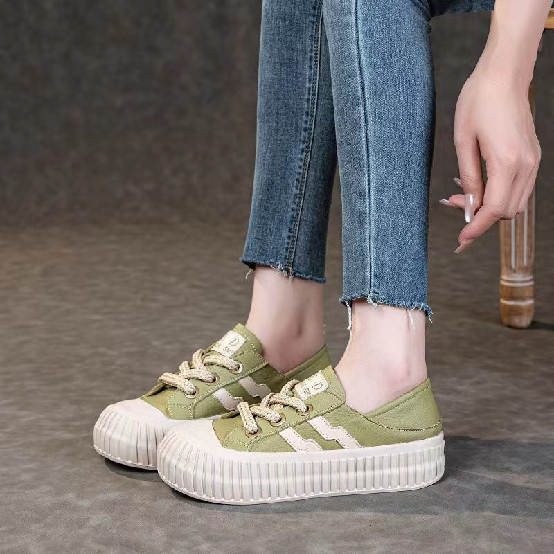Women's Top Layer Cowhide Vintage Soft Bottom Women's Casual Shoes