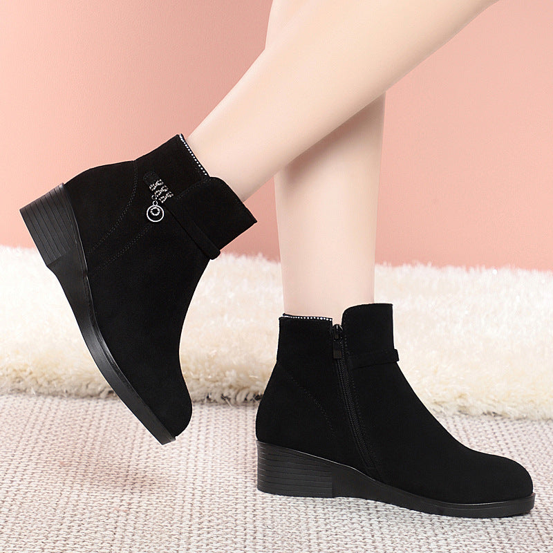 Women's Winter Fleece-lined Thick Soft Short Bottom Snow Boots