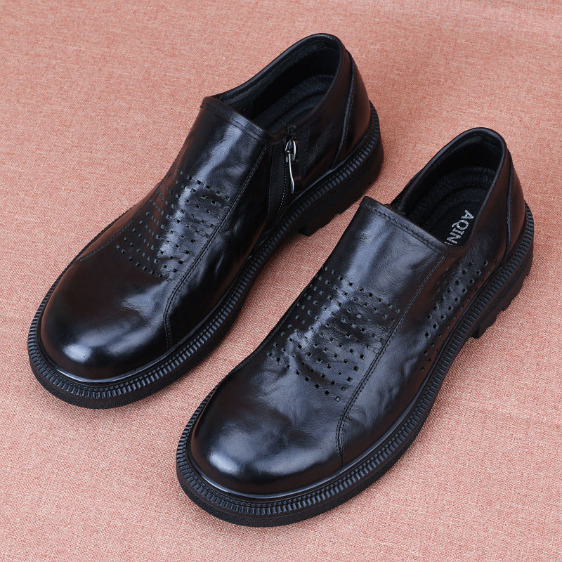 Men's Top Layer Cowhide British Tide Genuine Business Men's Casual Leather Shoes