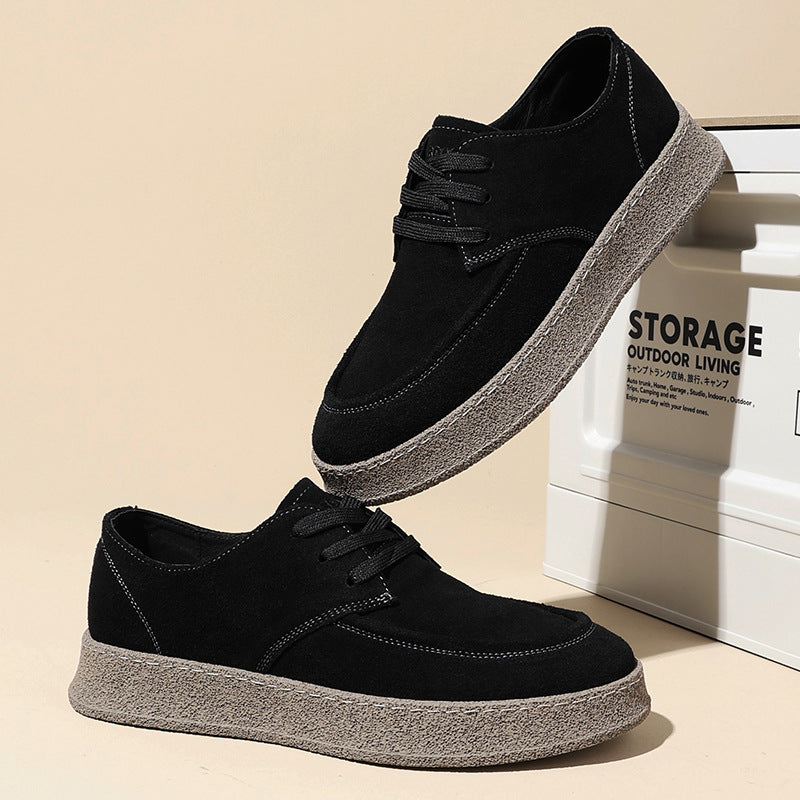 Men's Retro Suede Thick Bottom Board Sneakers