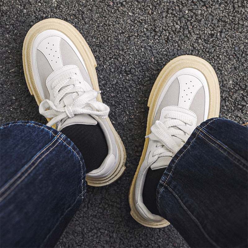 Men's Easy Wear Height Increasing Muffin Retro Leather Shoes