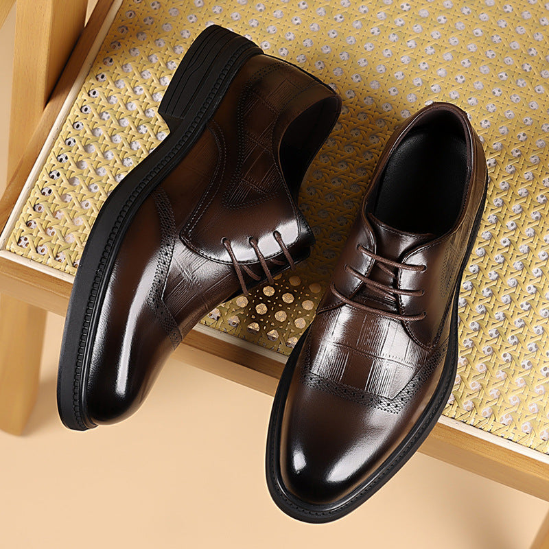 Men's First Layer Cowhide Formal Wear Genuine Men's Business Leather Shoes