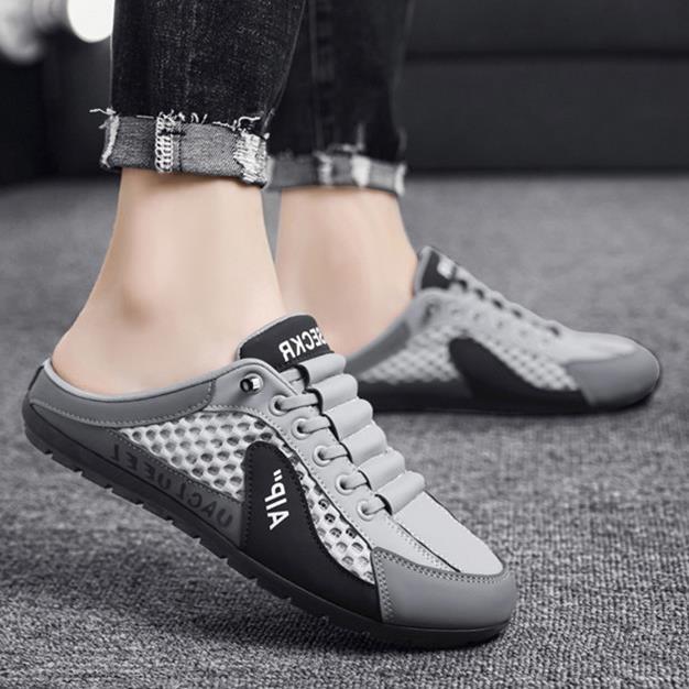 Men's Half Breathable Summer Mesh Surface Trendy Slippers