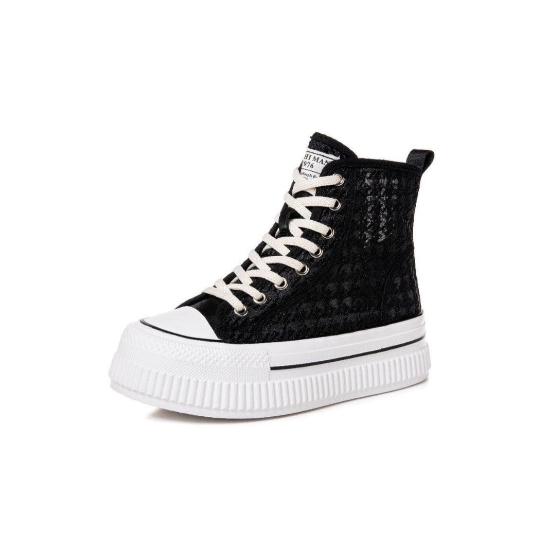 Women's Summer Hidden White Breathable Mesh Platform Casual Shoes