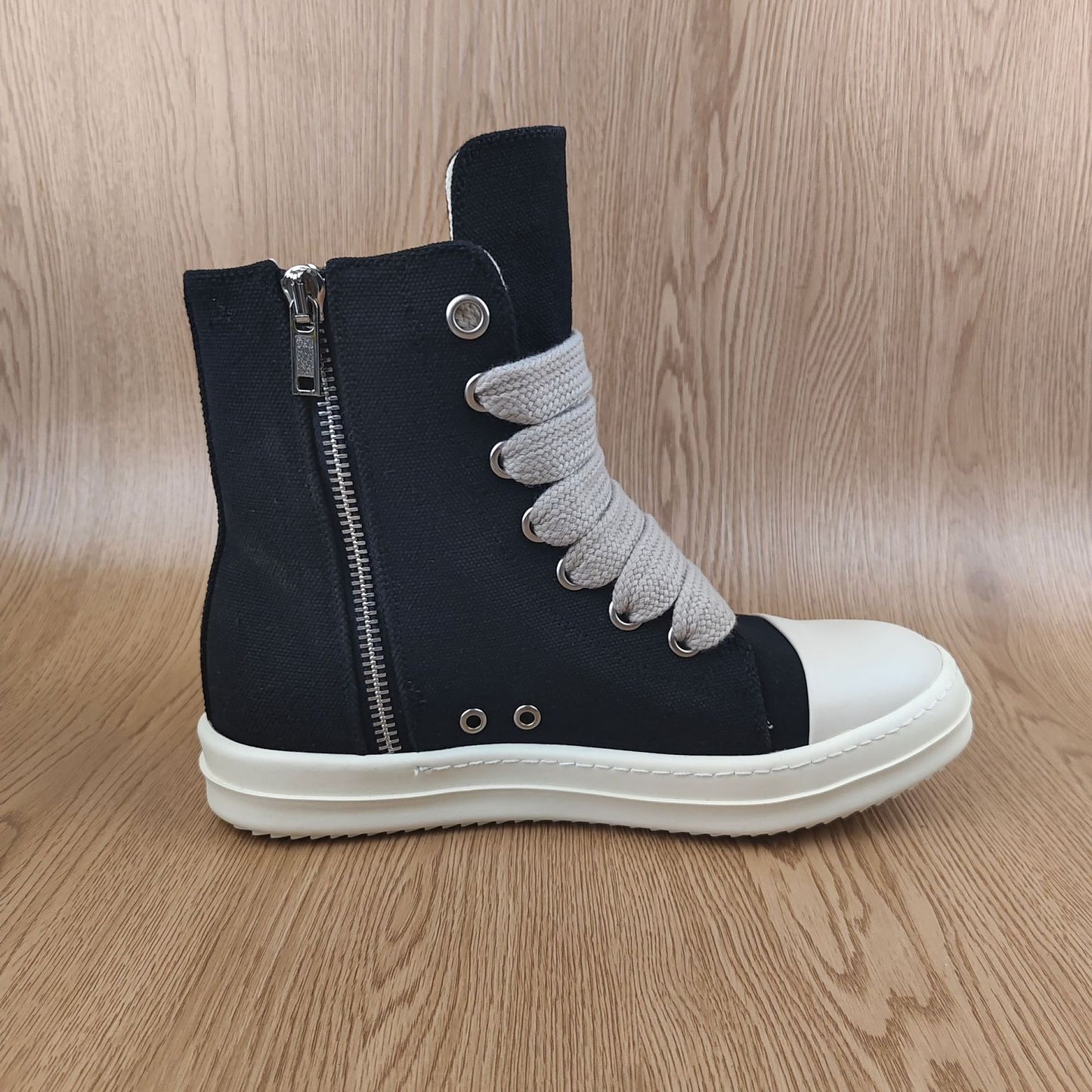Versatile Men's Fashion Side Zipper Breathable Canvas Shoes