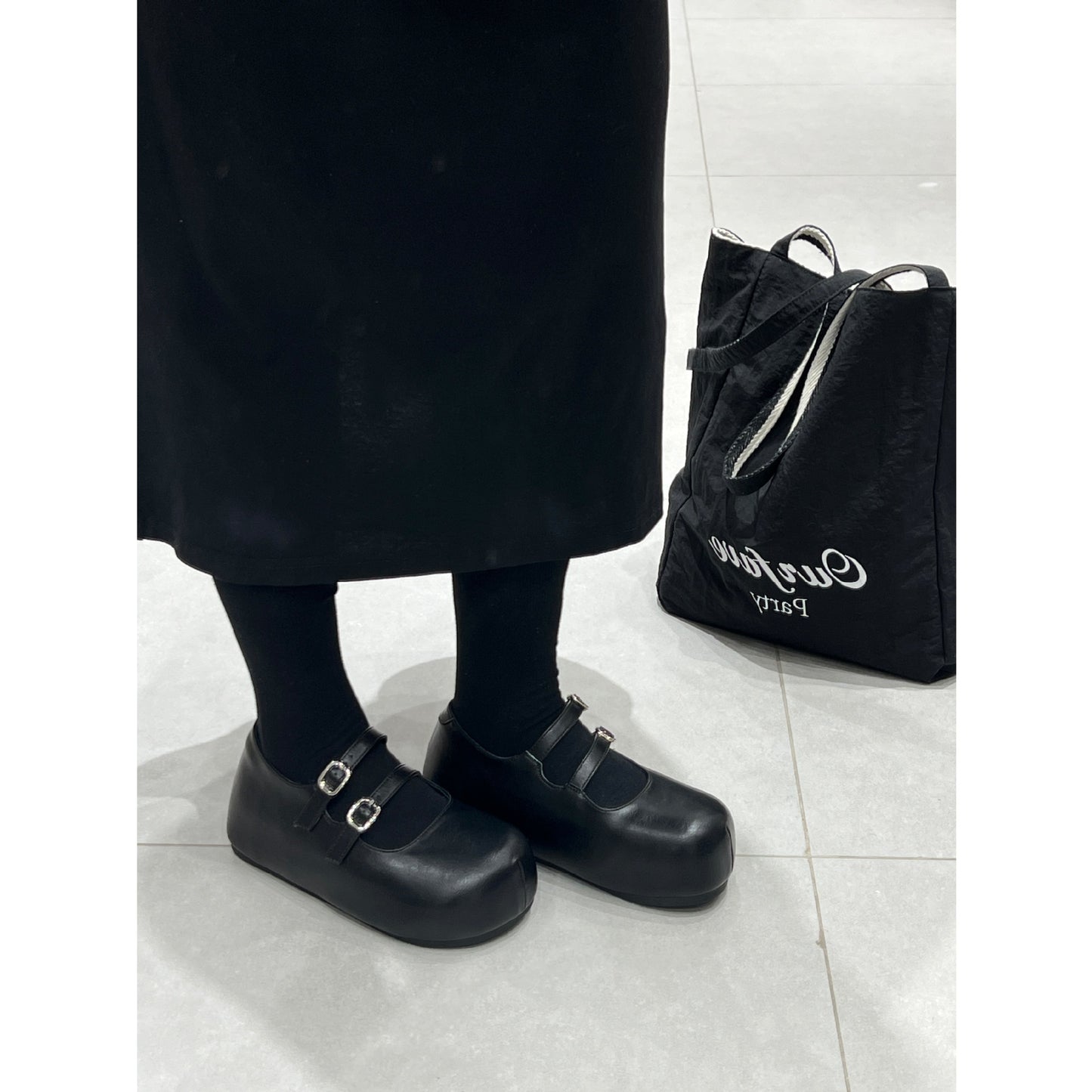 Women's Retro Strap Mary Jane Spring Genuine Gentle Height Increasing Loafers