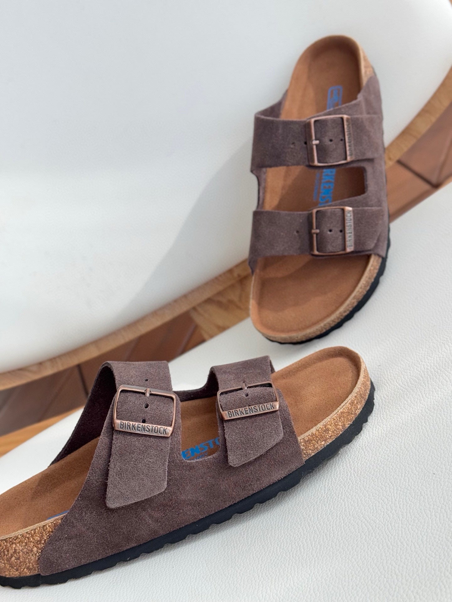 Order Niche Beach Flip-flops Cork Comfortable Double Buckle Genuine Sandals