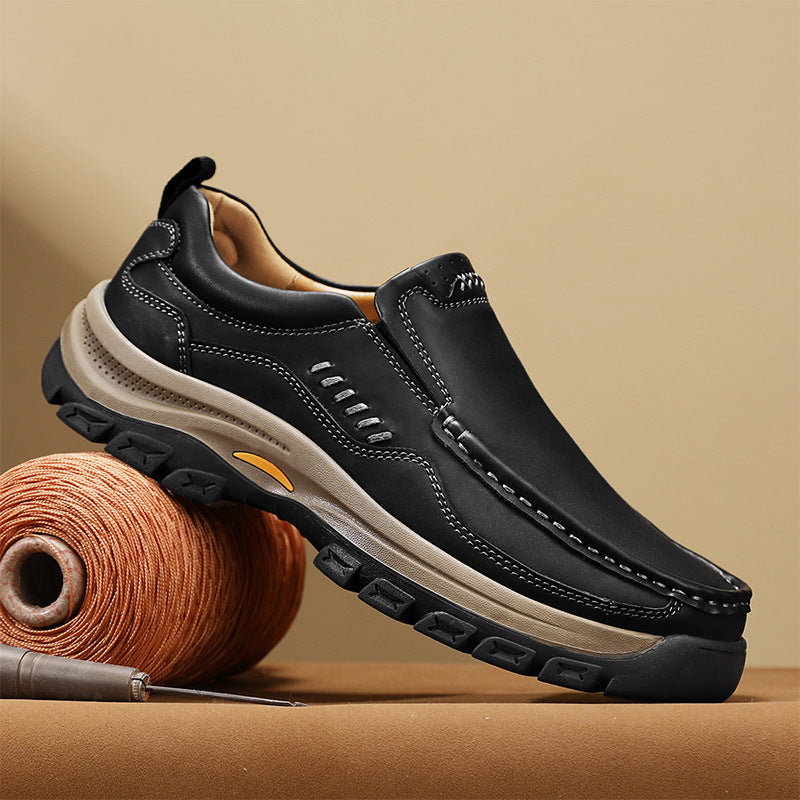Men's One Pedal Outdoor Leisure Plus Size Men's Casual Leather Shoes