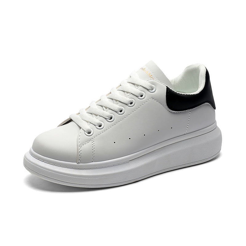 Women's & Men's White Spring Lovers Wild Thick-soled Height Sneakers