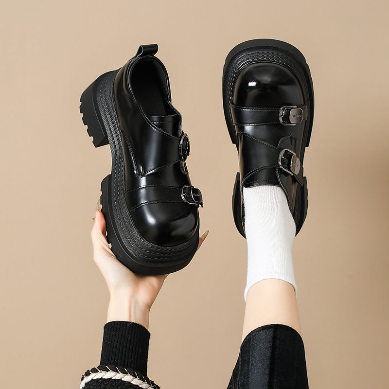 Spring Outdoor Wear British Style Mary Jane Female Leather Shoes