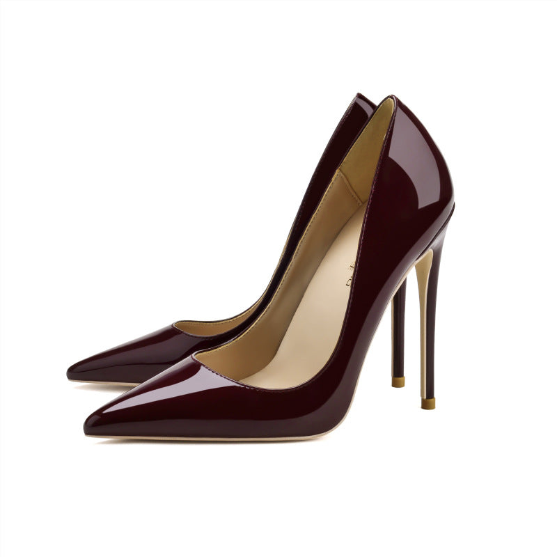 Women's Pointed Stiletto Large Small Size Black Women's Fashion Shoes