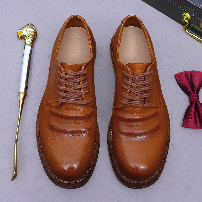 Men's Sole Light Luxury Horse Handmade Good Year British Leather Shoes