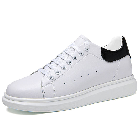 Men's Summer Height Increasing Insole White Korean Men's Board Shoes