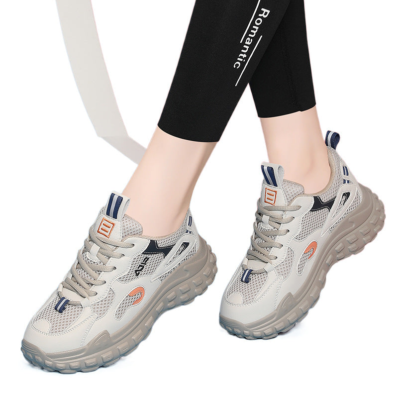 Women's Clunky Fashionable Retro Autumn Flat Platform Color Matching Sneakers