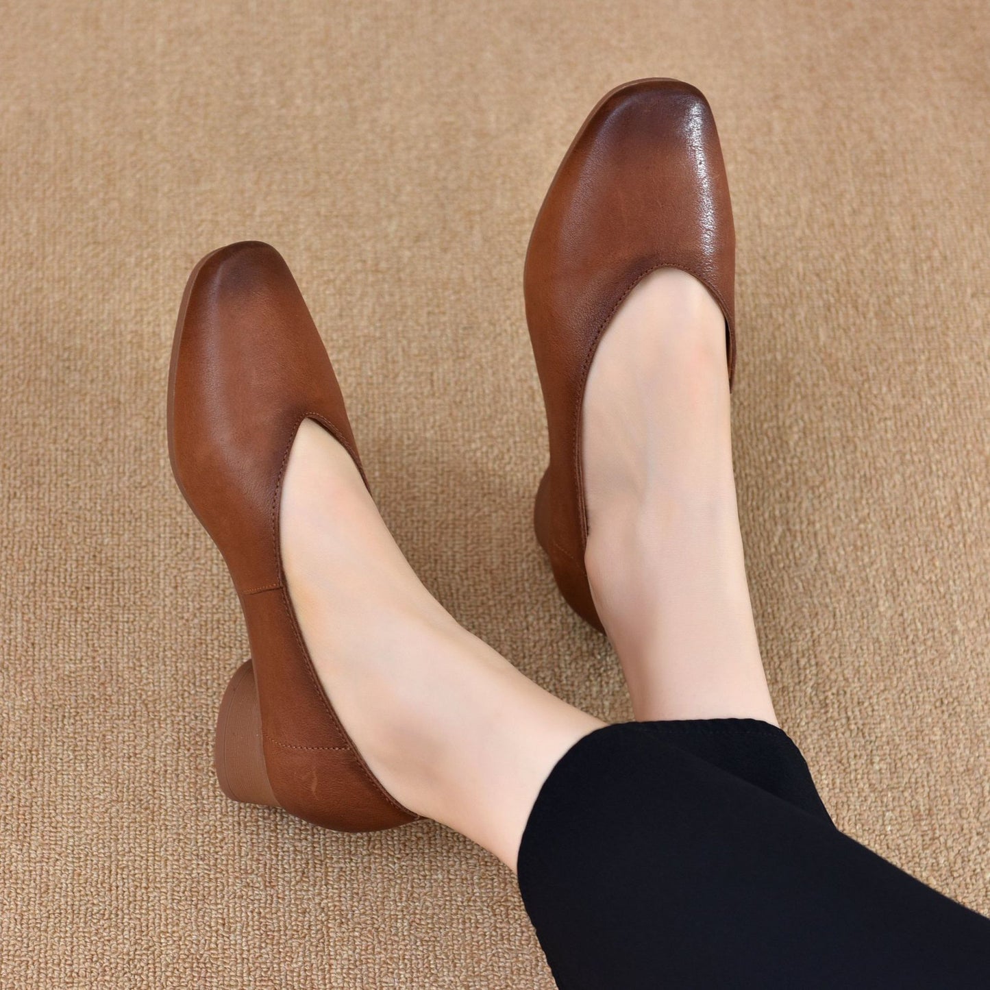 Women's Soft Bottom Comfortable Breathable Low Round Toe Pumps Cotton Flat Women's Casual Shoes