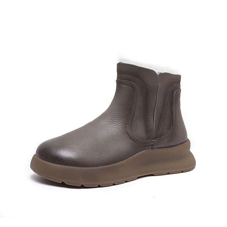 Women's Platinum Genuine Cotton Winter Round Toe Boots