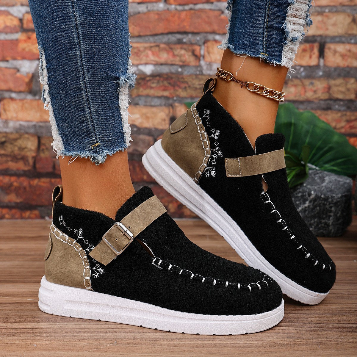 Women's Thick Plush Warm Plus Size Sewing Women's Shoes