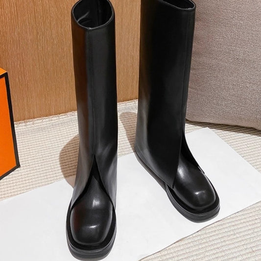 Women's Cowhide Version Thick Bottom Pants Fried Street Boots