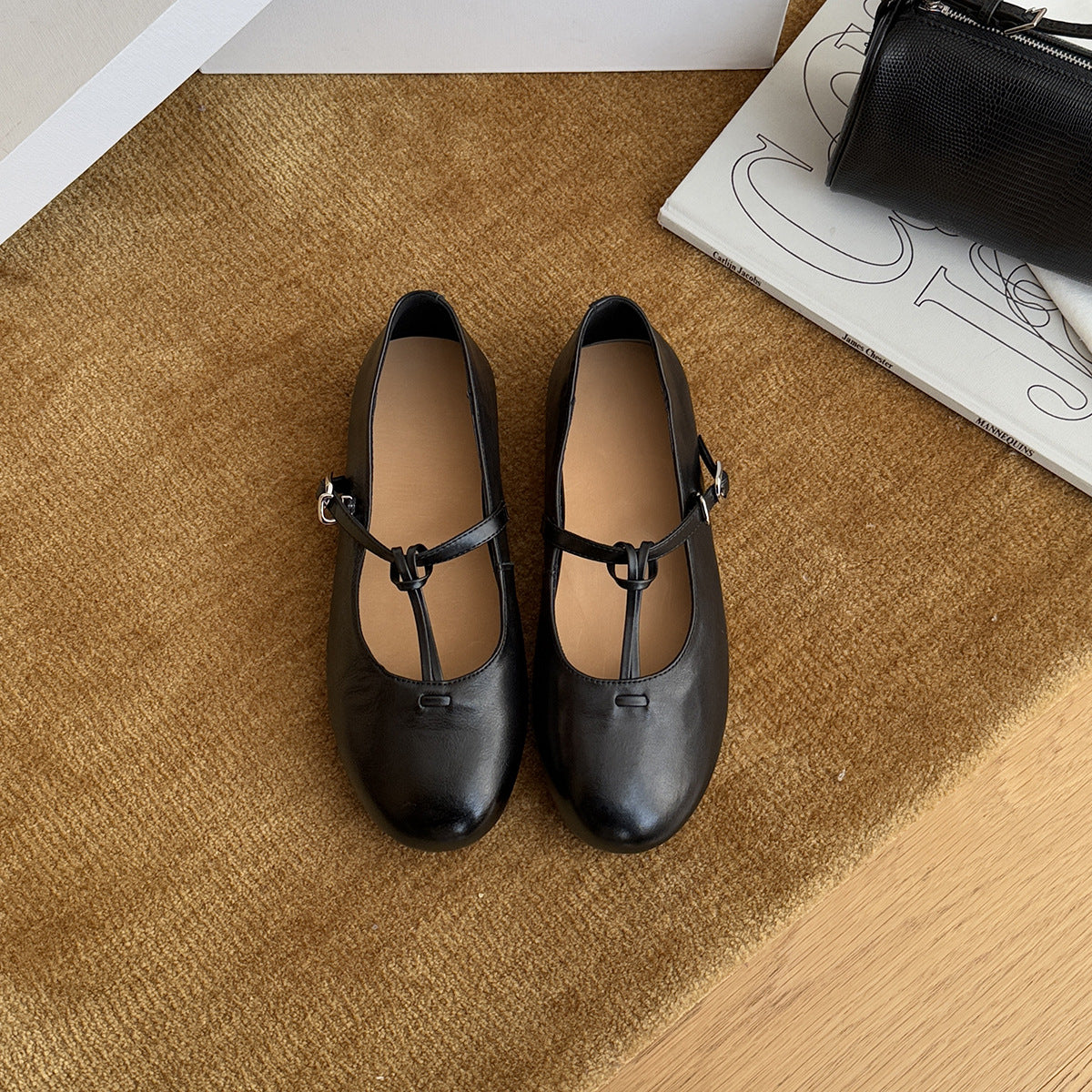 Women's Buckle Simple Mary Jane Low-cut Flat Men's Shoes