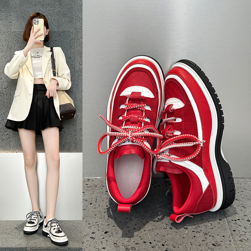 Women's Increasing Insole Classic Style Platform Panda Sneakers