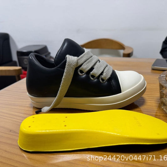 Bread Little Chubby Invisible Height Increasing Genuine Strap Simple Couple Sneakers