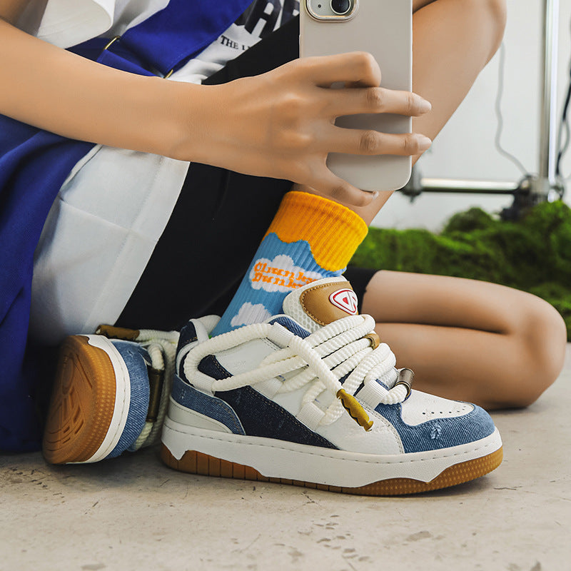 Women's & Men's Niche Denim Bread Summer Lovers Versatile Sneakers