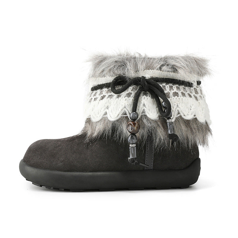 Women's Platinum Big Head Thick Warm Cotton Boots