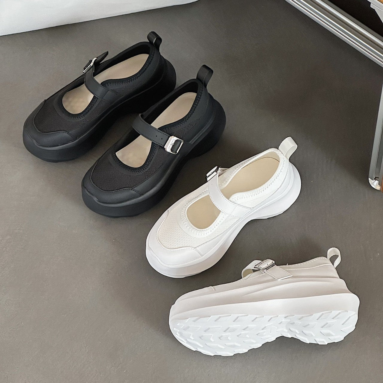 Women's Mesh Breathable Thick Bottom Increased Mary Women's Casual Shoes
