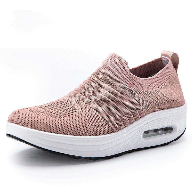 Women's For Stretch Socks Mouth Flying Woven Air Cushion Women's Shoes