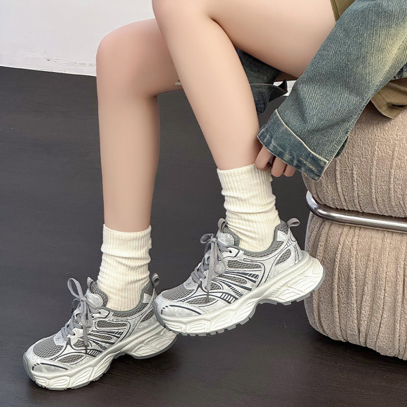 Women's Dad Lace Up Fashion Running Breathable Women's Sports Shoes