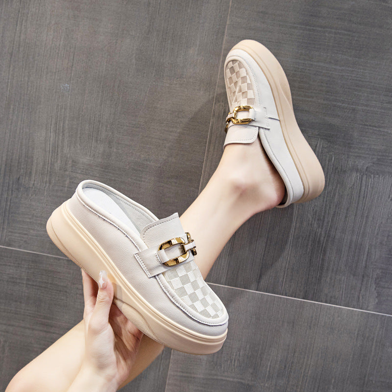 Women's Wear White Thick Bottom Height Increasing Slippers