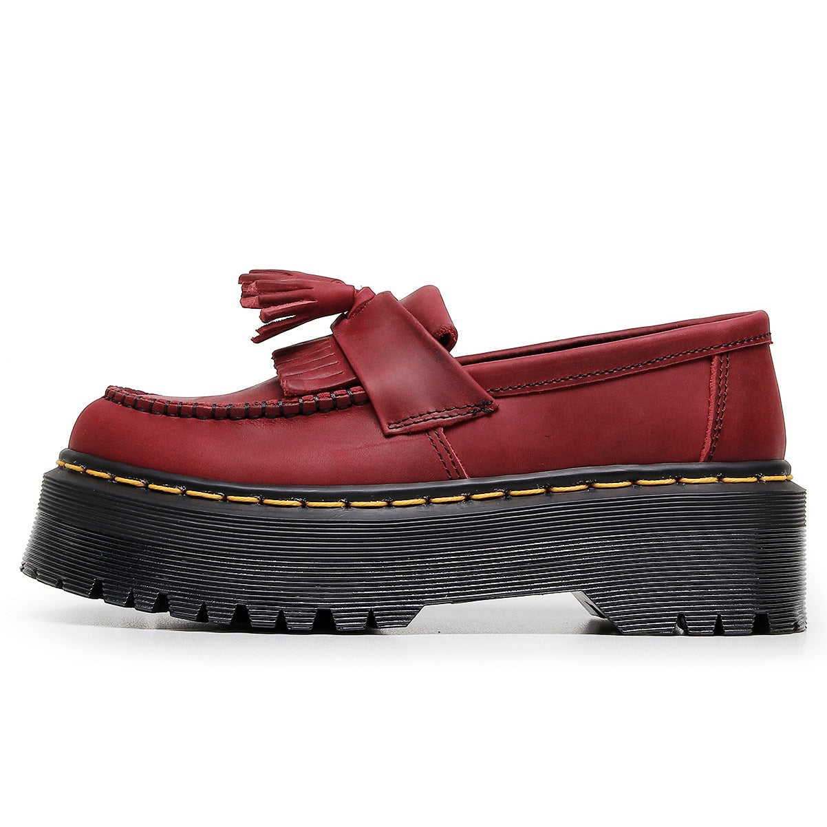 Women's Horse Green Tassel Top Layer British Style Loafers