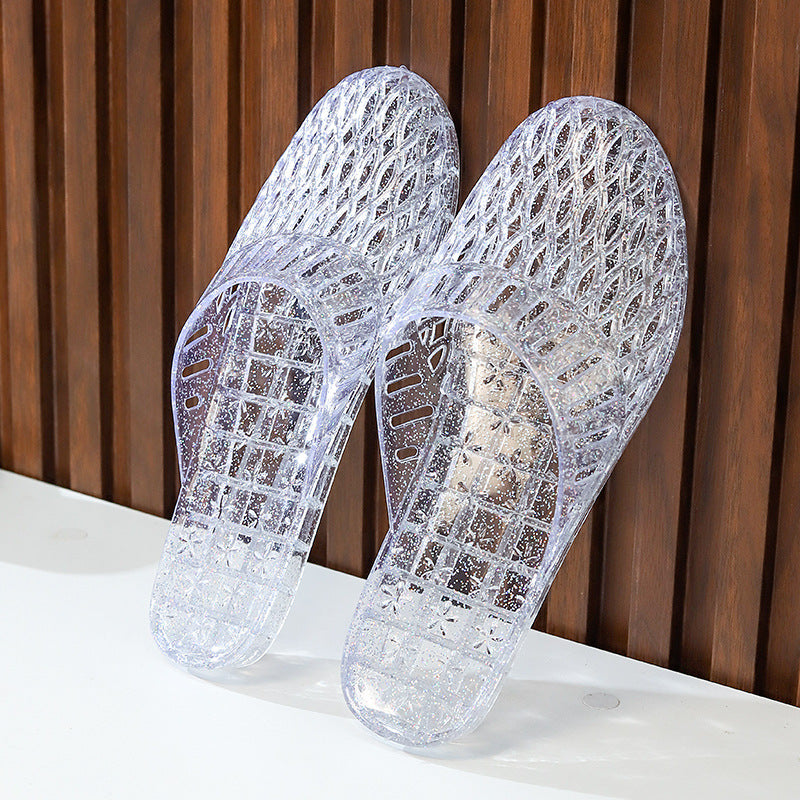 Women's Closed Toe Half Transparent Jelly Plastic Sandals