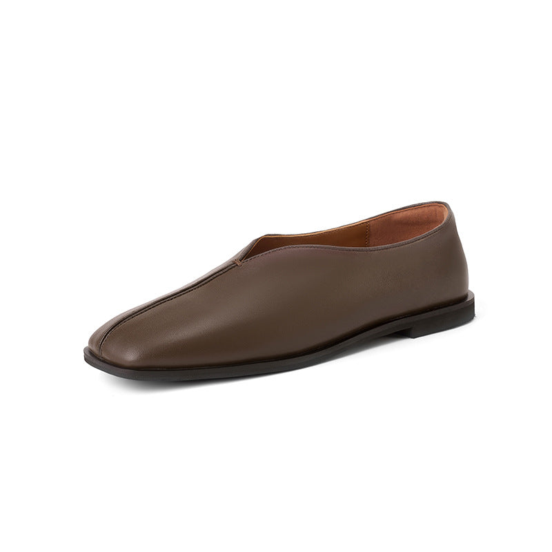 Women's Flat Spring Chunky Low Small Retro Deep Mouth Pumps Slip-on Women's Fashion Shoes